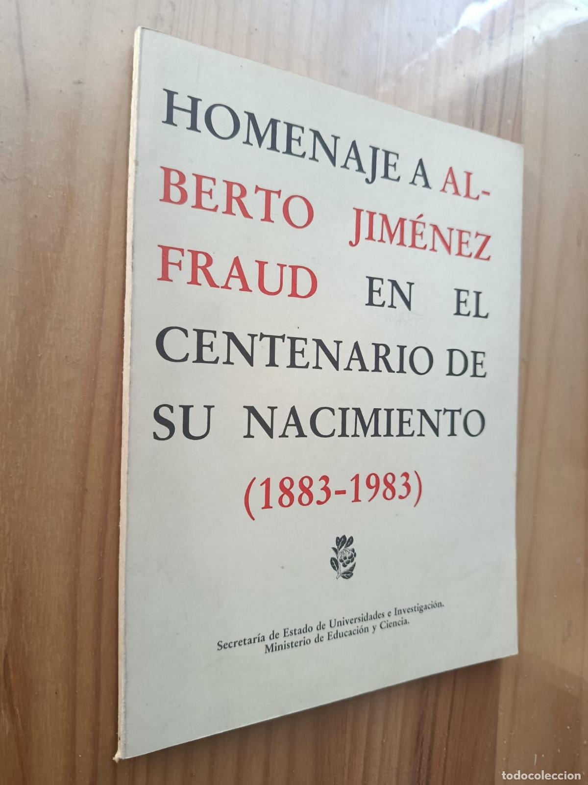 Libros: Homenaje a Alberto Jim&eacute;nez Fraud en el centenario de su nacimiento (1883-1983) - vvaa