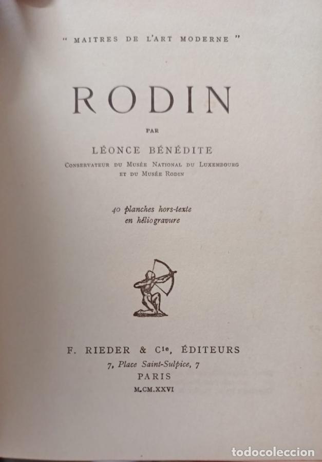 Libros: Rodin - B&eacute;n&eacute;dite, Le&oacute;nce. - Foto 1