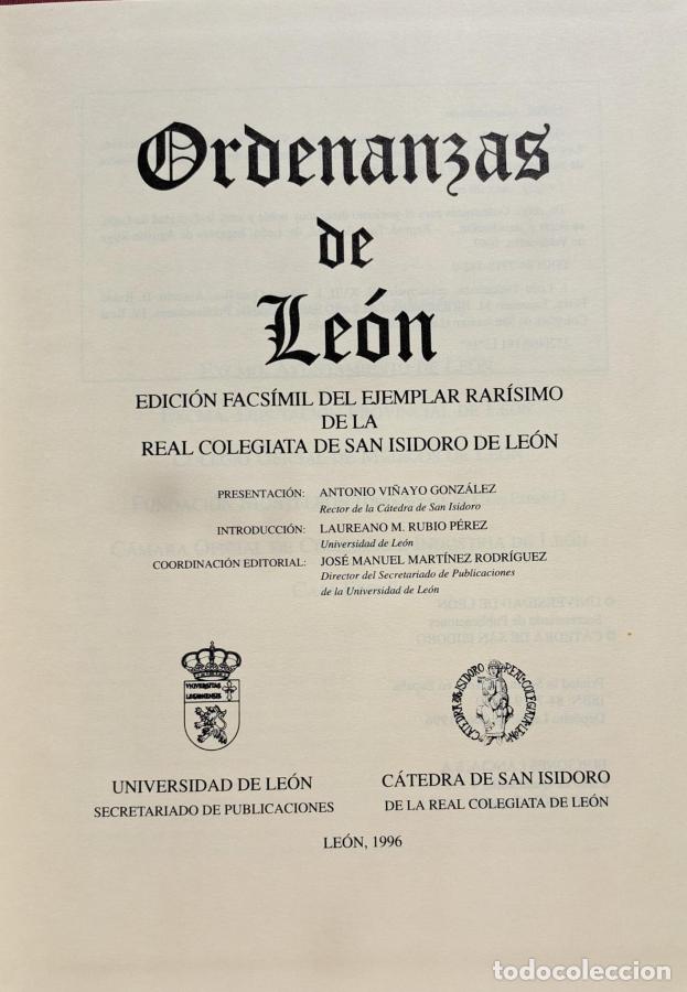 Libros: Ordenanzas de Le&oacute;n - - Foto 3