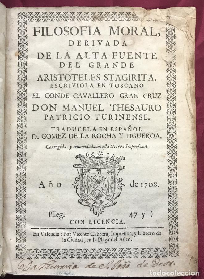 Libros: Filosof&iacute;a Moral Derivada de la Alta Fuente del Grande Arist&oacute;teles, traducida en espa&ntilde;ol por Don Gome