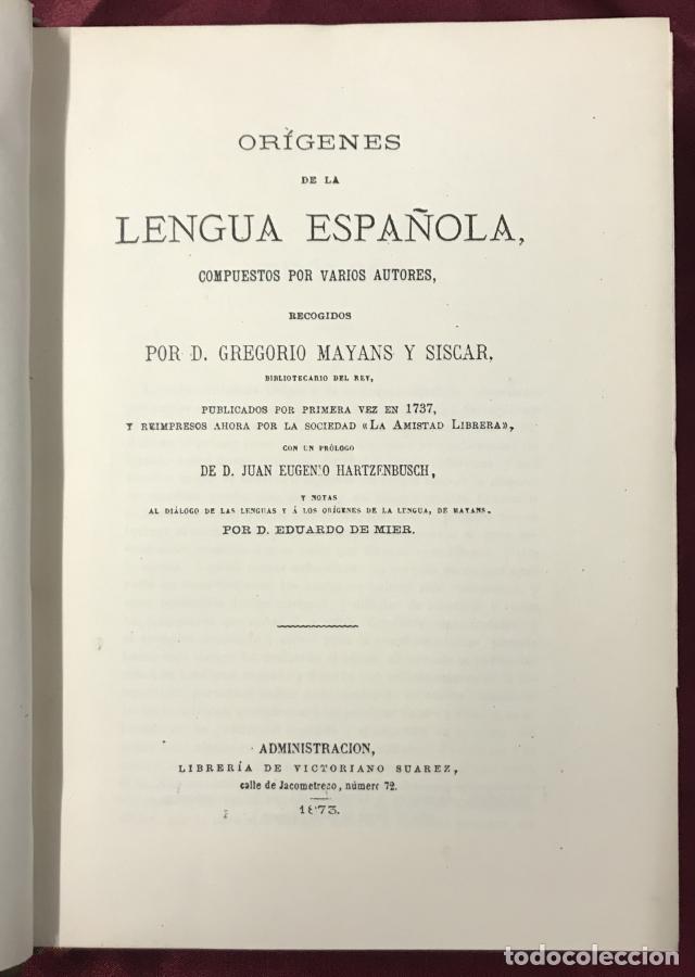 Libros: Or&iacute;genes de la lengua espa&ntilde;ola - Mayans y Siscar, Gregorio - Foto 1