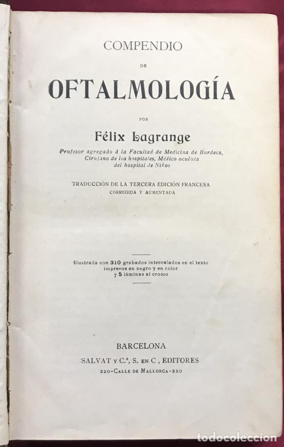 Libri di seconda mano: Compendio de oftalmolog&iacute;a - Lagrange, F&eacute;lix