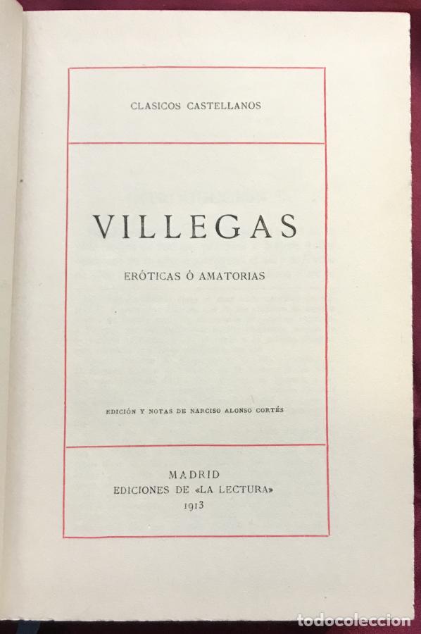 Libros: Er&oacute;ticas &oacute; amatorias - Villegas