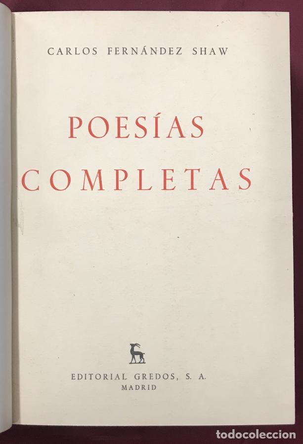 Libros: Poes&iacute;as completas - Fern&aacute;ndez Shaw, Carlos