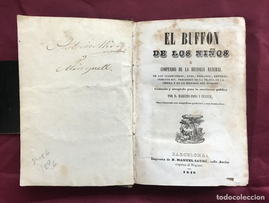 Libros: El Buffon de los Ni&ntilde;os. Compendio de la historia natural de los cuadr&uacute;pedos, aves, pescados&hellip; - Pons