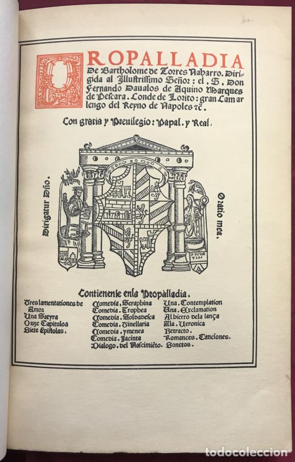 Libros: Propaladia - Torres Naharro, Bartolom&eacute; de - Foto 5