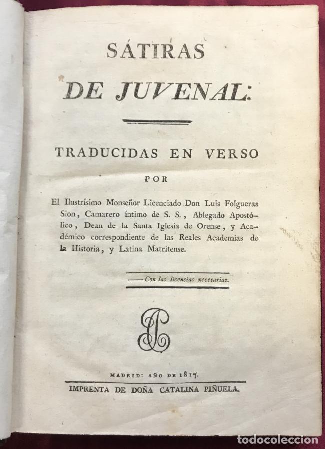 books: S&aacute;tiras de Juvenal: traducidas en verso por Luis Folgueras Sion - Juvenal