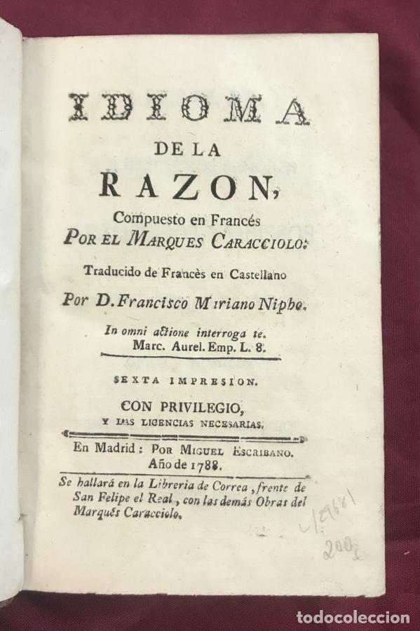 Libros: Idioma de la Raz&oacute;n - Caracciolo, Marqu&eacute;s de - Foto 1