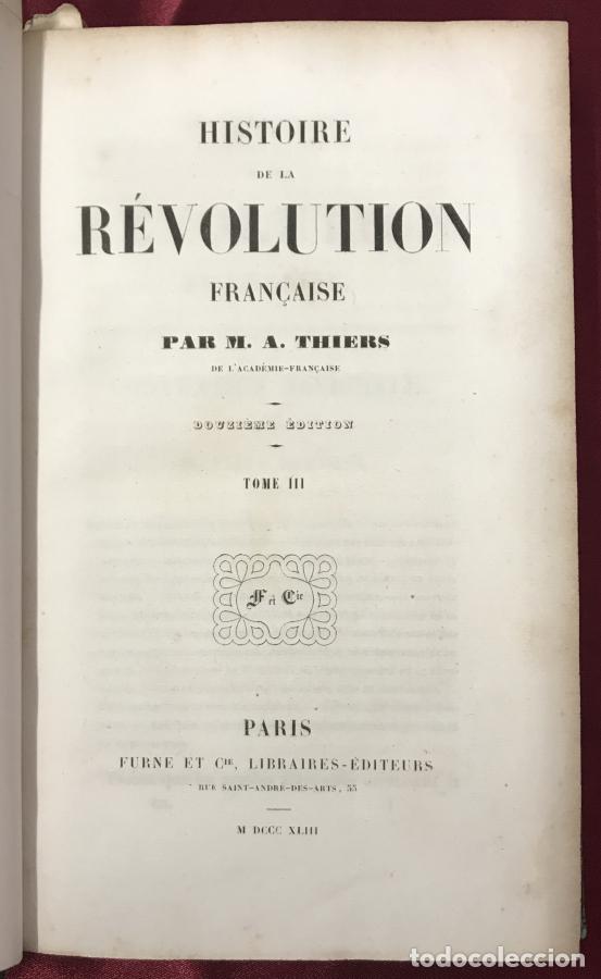 Libros: Histoire de la Revolution Fran&ccedil;aise - Thiers - Foto 9