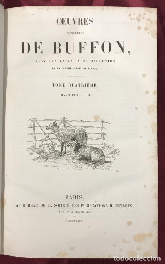Libros: Oeuvres Completes de Buffon, avec des extraits de Daubenton et la classification de Cuvier 6 volumes - Foto 9