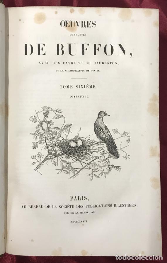 Libros: Oeuvres Completes de Buffon, avec des extraits de Daubenton et la classification de Cuvier 6 volumes - Foto 11