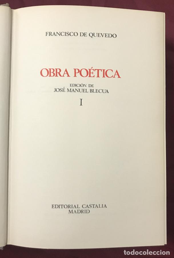 Libri di seconda mano: Obra Po&eacute;tica, 4 tomos - Quevedo, Francisco de