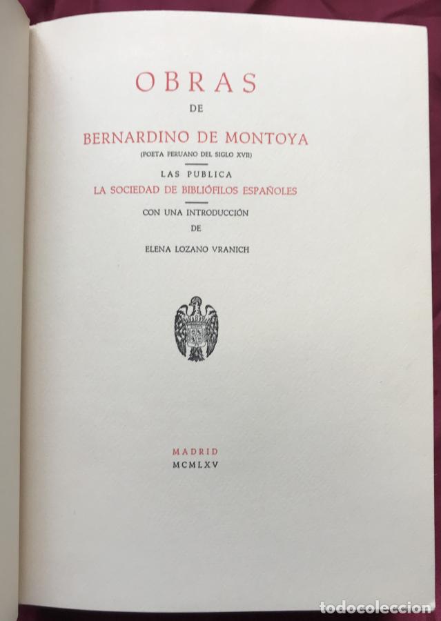 B&uuml;cher: Obras de... (poeta peruano del siglo XVII) - Montoya, Bernardino de