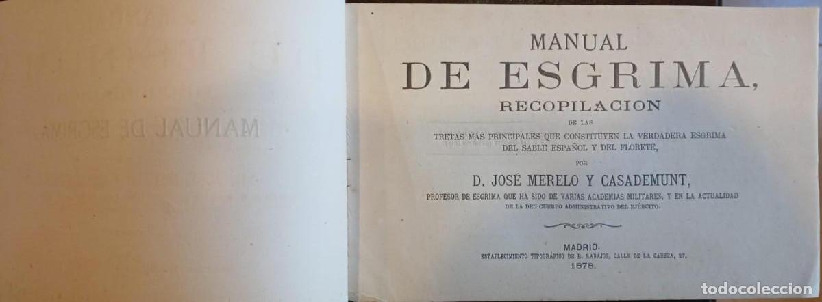Libros: Manual de esgrima de sable y florete. Recopilaci&oacute;n de las tretas m&aacute;s principales - Merelo y Casademu