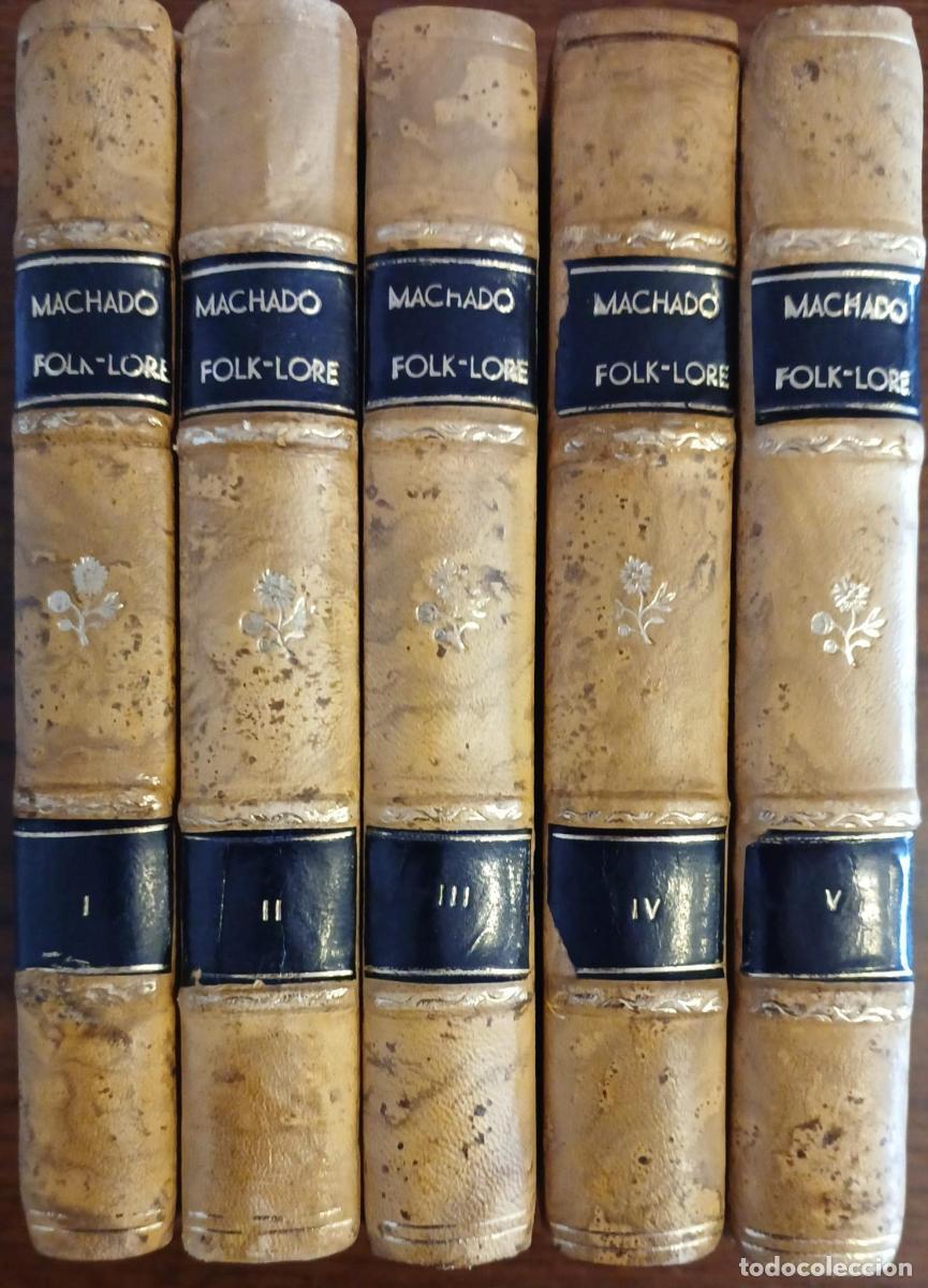 Libros: Folk-lore. Biblioteca de tradiciones populares espa&ntilde;olas, 5 tomos - Machado y Alvarez, Antonio (dire