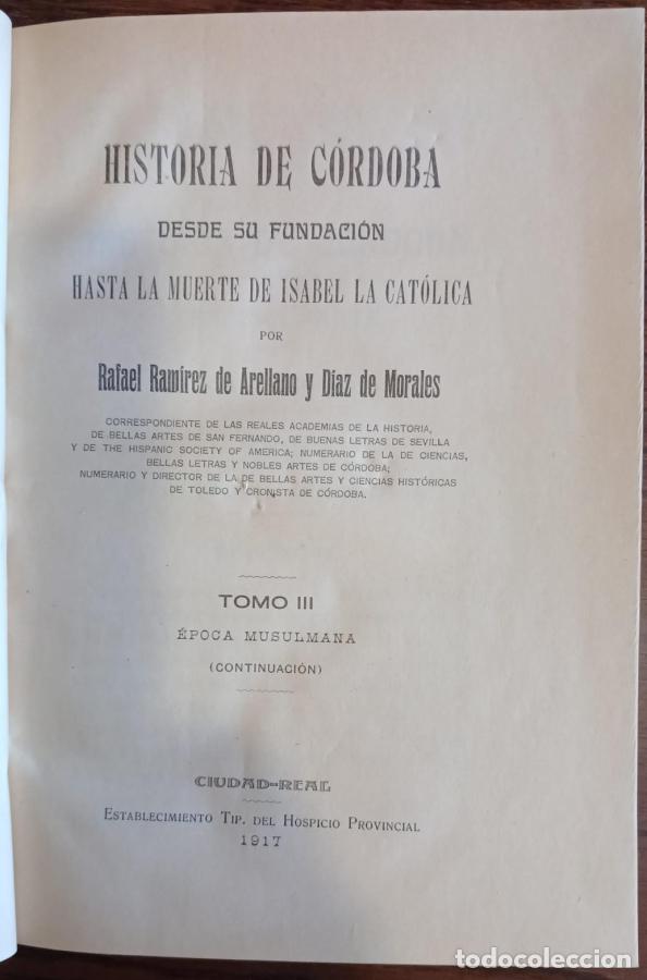 B&uuml;cher: Historia de C&oacute;rdoba, 4 tomos - Ramirez de Arellano y Diaz de Morales, Rafael