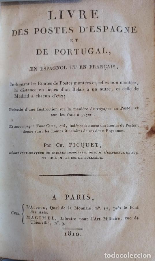Libros: Livre des postes d'Espagne et de Portugal en espagnot et en fran&ccedil;ais. Indiquant les routes de postes