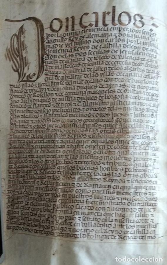 B&uuml;cher: (Manuscrito) Carta executoria de hidalgu&iacute;a a favor de Pedro D&iacute;ez de Verzosa, vecino de Renedo del Mo
