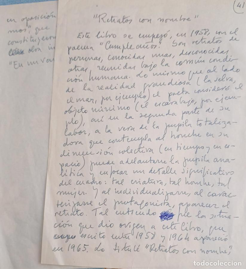 books: (Manuscrito) &rdquo;Retratos con nombre&rdquo; - Aleixandre, Vicente