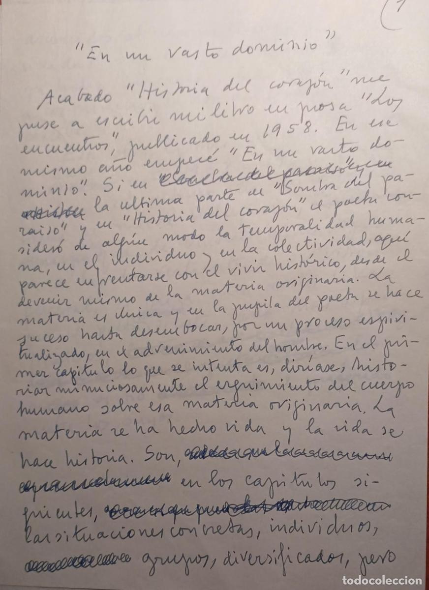 Libri di seconda mano: (Manuscrito) &rdquo;En un vasto dominio&rdquo; - Aleixandre, Vicente