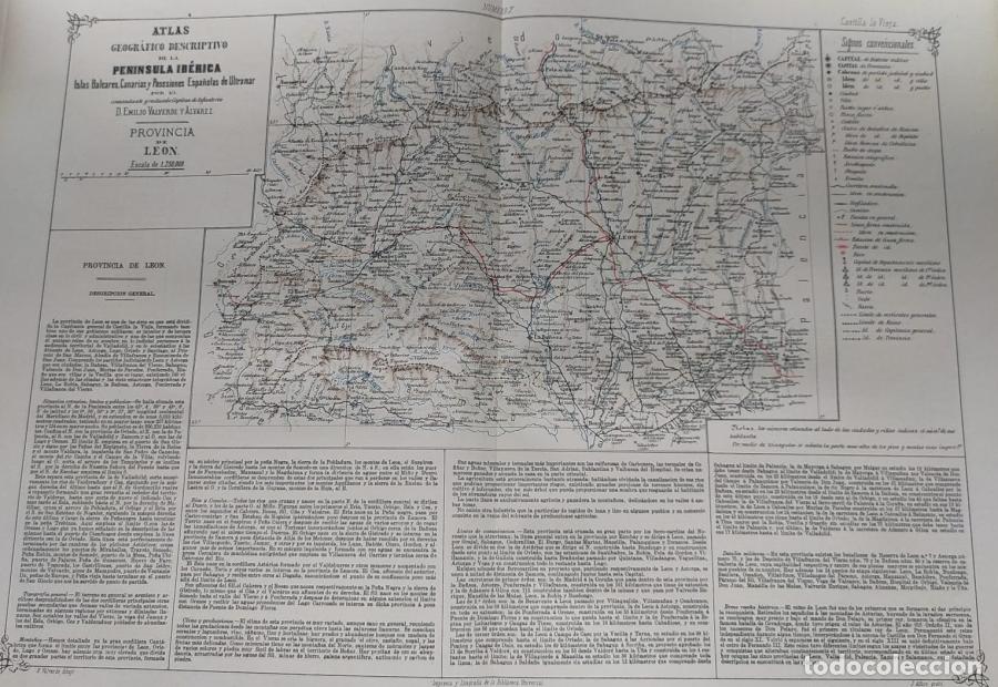 B&uuml;cher: Provincia de Le&oacute;n - Atlas geogr&aacute;fico y descriptivo de la Pen&iacute;nsula Ib&eacute;rica: Islas Filipinas, Posesi