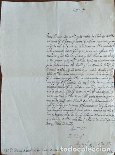 Livros em segunda m&atilde;o: (Manuscrito) Carta del General de la Compa&ntilde;&iacute;a de Jes&uacute;s Padre Ignacio Visconti al Duque de Granada de