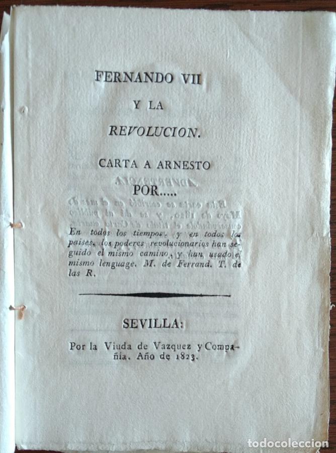 Libros: Fernando VII y la Revoluci&oacute;n. Carta a Arnesto por&hellip; -