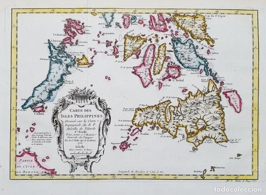 books: Carte des Isles Philippines, Dress&eacute;e sur la Carte Espagnole du RP. Murillo de Velarde 2e Feuille. Po