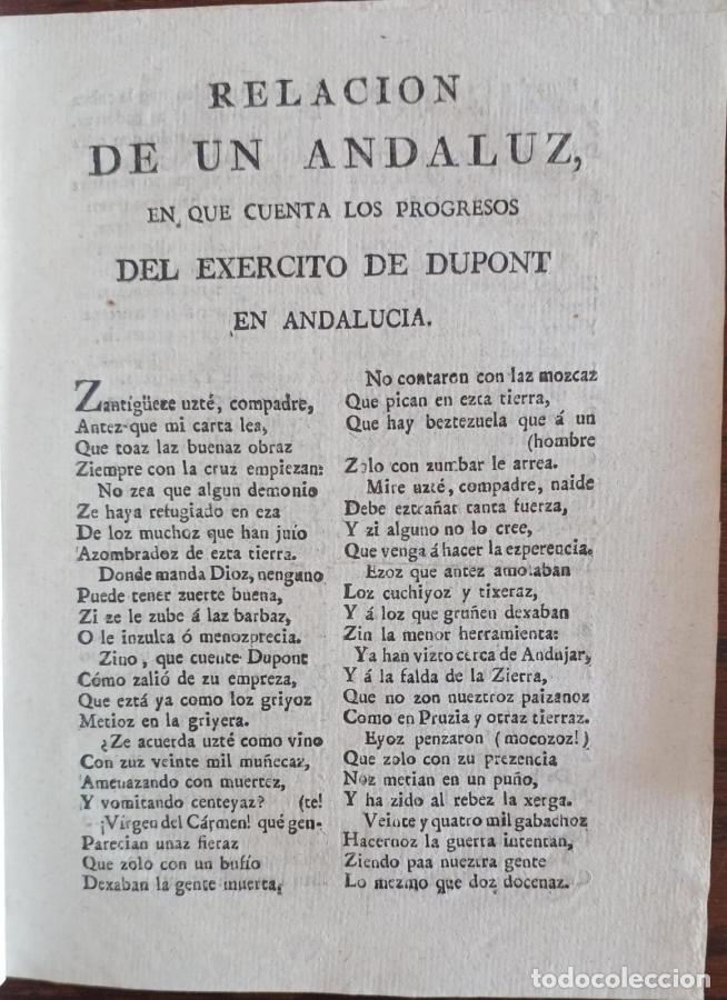 B&uuml;cher: Relacion de un andaluz, en que cuenta los progresos del exercito de Dupont en Andalucia -
