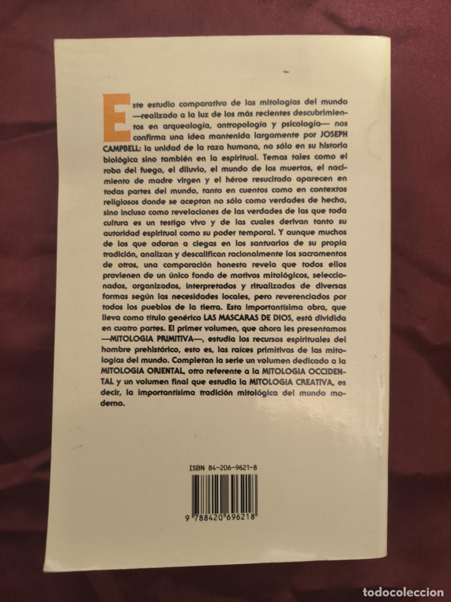 Libros: Las m&aacute;scaras de Dios. Mitolog&iacute;a primitiva - Campbell, Joseph - Foto 4