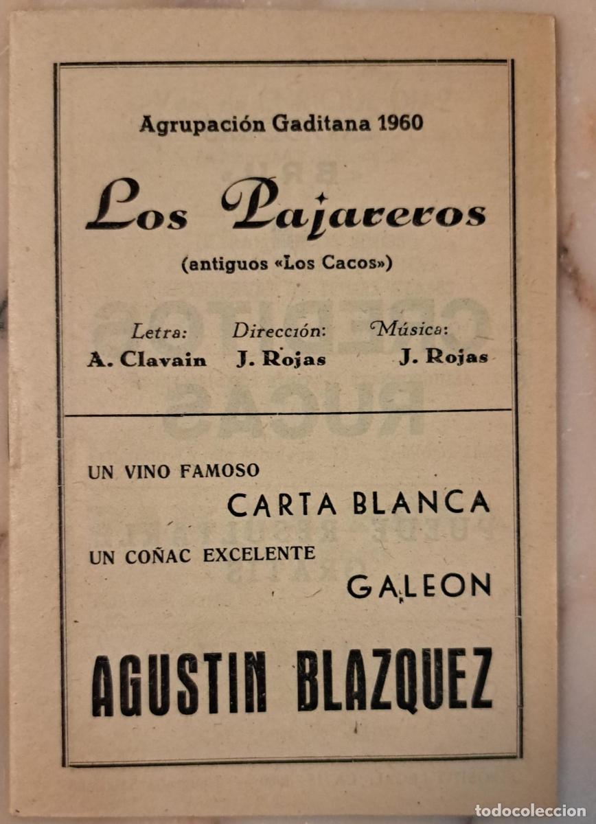B&uuml;cher: Carnavales de C&aacute;diz. Cartel Los Pajeros, 1960 1960 -