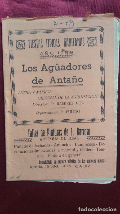 Libri di seconda mano: Carnavales de C&aacute;diz. Los aguadores de anta&ntilde;o 1959 1959 -
