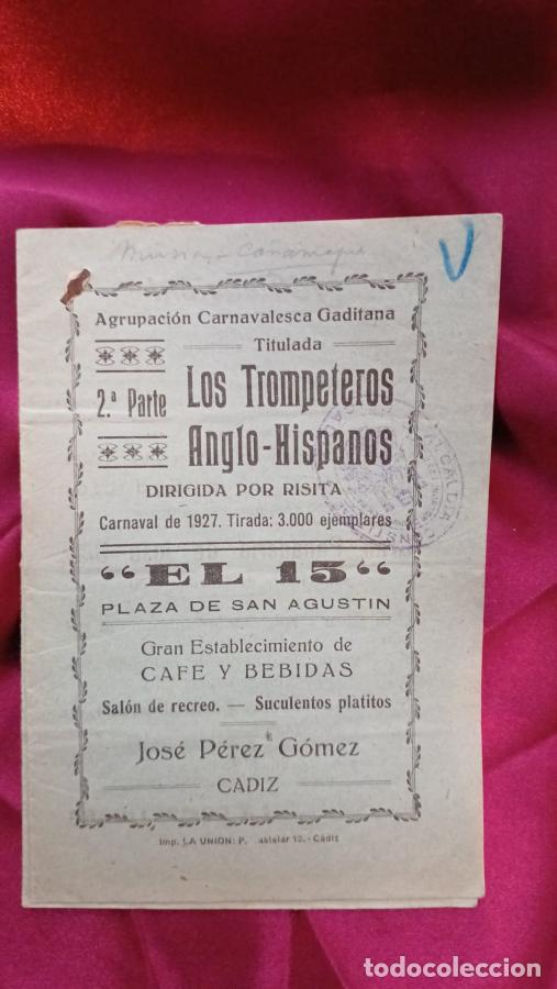 Libros: Carnavales de C&aacute;diz. Los trompeteros anglo-hispanos 2&ordf; parte, 1927 -