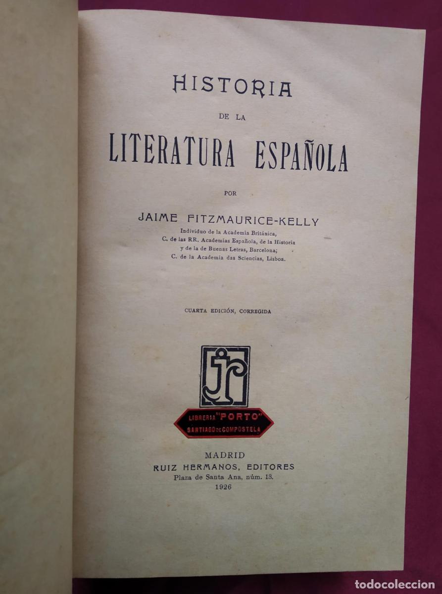 Libri di seconda mano: Historia de la Literatura Espa&ntilde;ola - Fitzmaurice-Kelly, Jaime