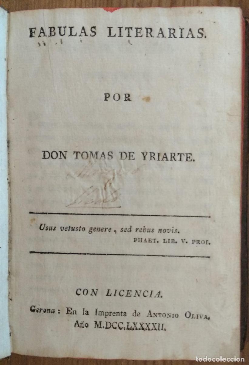 Libros: F&aacute;bulas literarias - Yriarte, Tom&aacute;s de - Foto 1