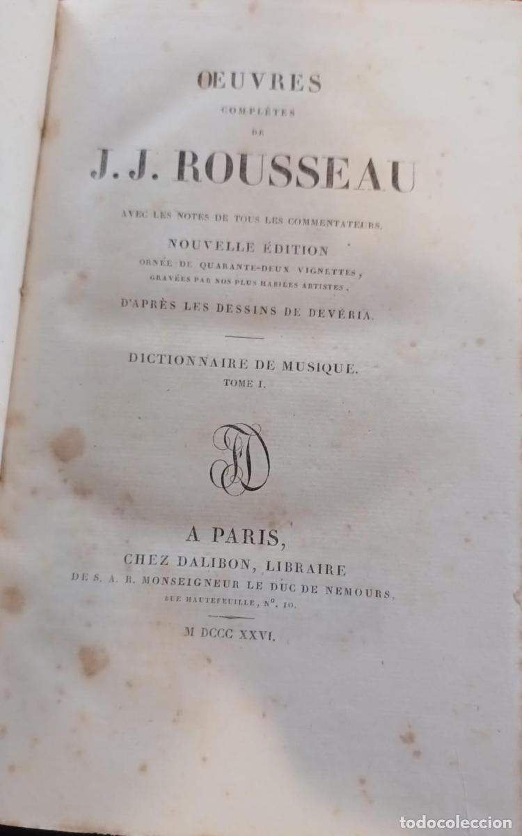 Libri di seconda mano: Dictionnaire de musique, 2 tomos - J. J. Rousseau, avec les notes de tous les commentateurs