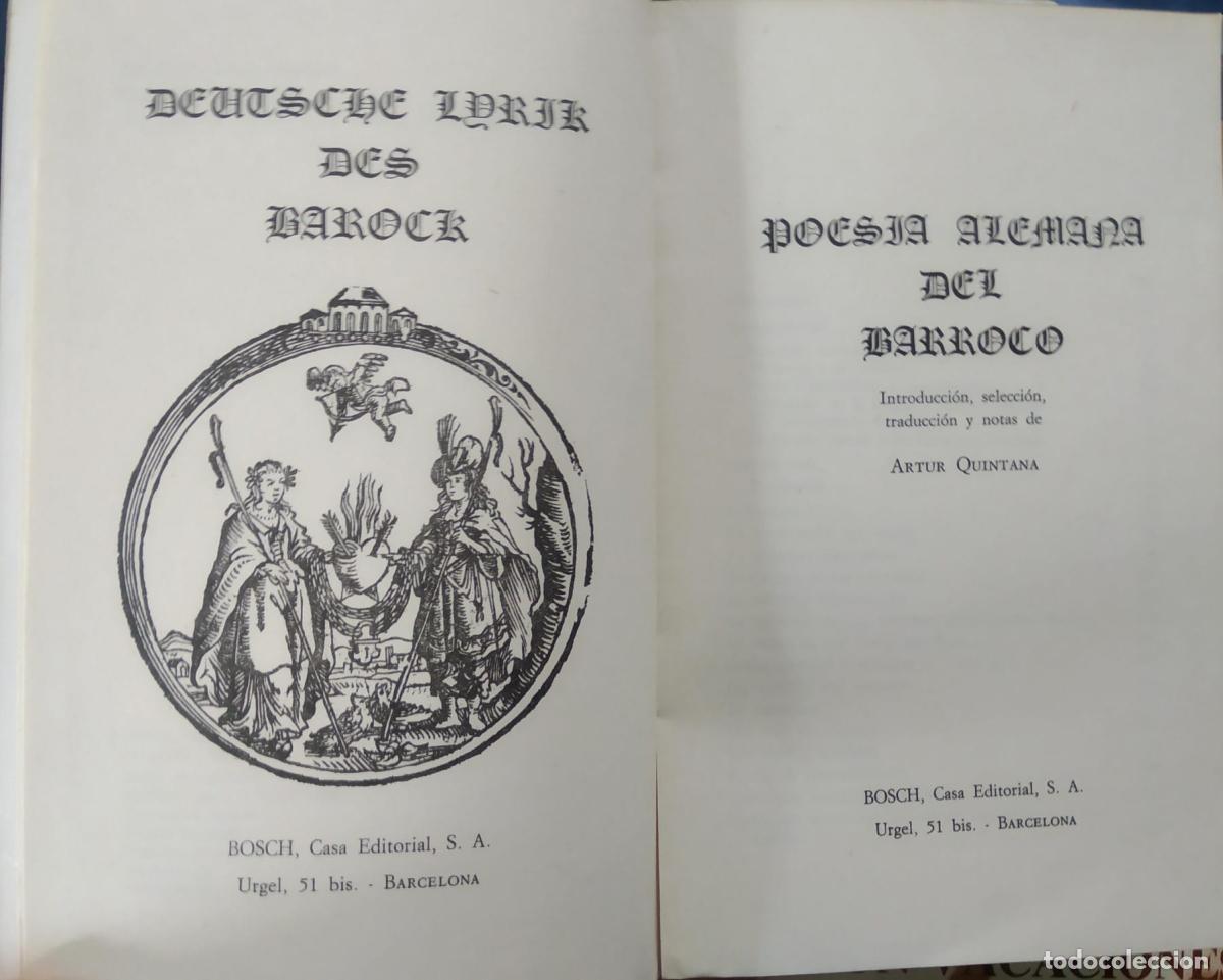 Libros: Poes&iacute;a Alemana del Barroco - QUINTANA, ARTUR