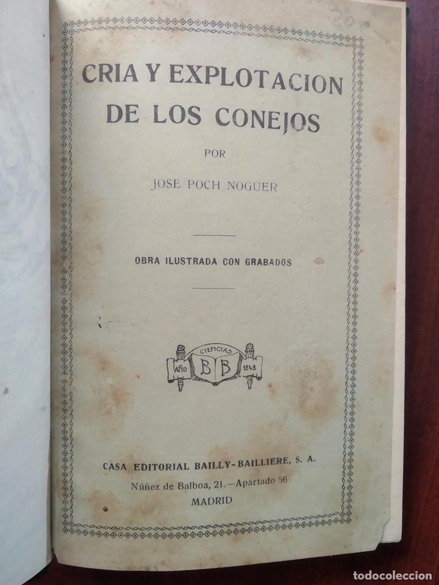 Libros: Cria y explotaci&oacute;n de los conejos - Poch Noguer, Jos&eacute; - Foto 4