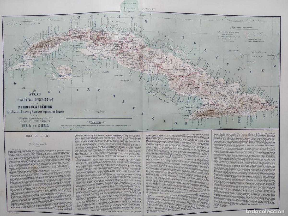 B&uuml;cher: (Mapa) Isla de Cuba - Atlas geogr&aacute;fico descriptivo de la Pen&iacute;nsula Ib&eacute;rica, Islas Baleares, Canarias
