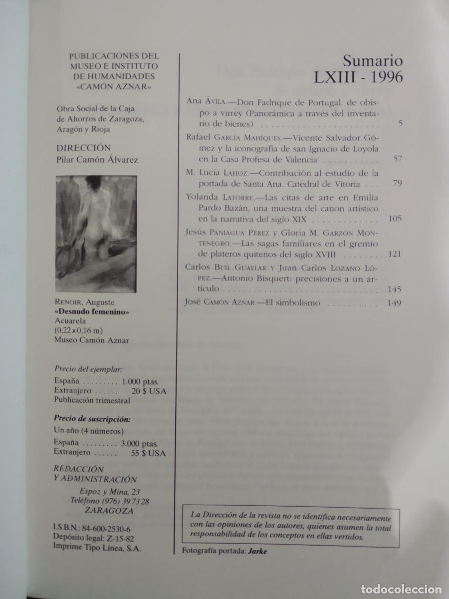 Libros: BOLET&Iacute;N MUSEO E INSTITUTO CAM&Oacute;N AZNAR N.&ordm; LXIII - VVAA - Foto 3