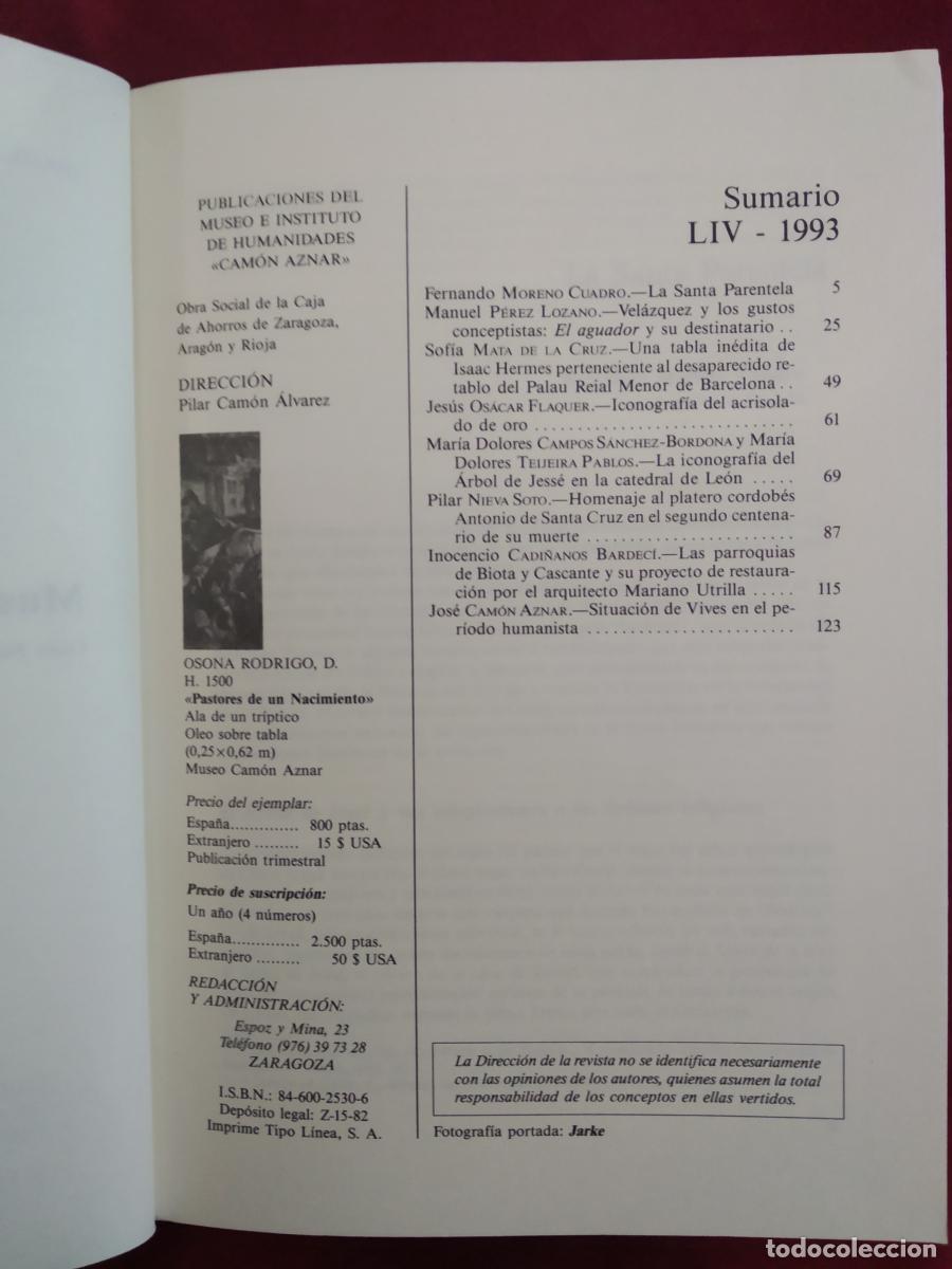 Libros: BOLET&Iacute;N MUSEO E INSTITUTO CAM&Oacute;N AZNAR N.&ordm; LIV - VVAA - Foto 3