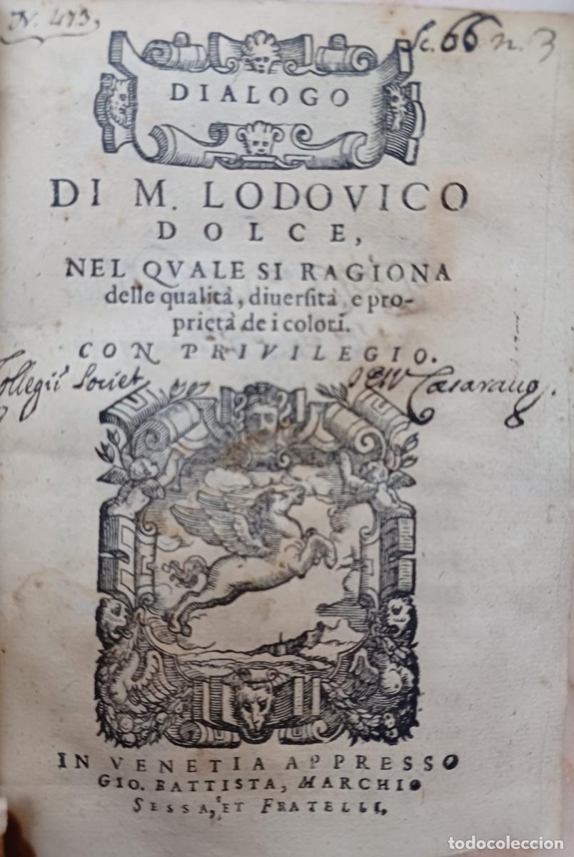 books: Dialogo nel quale si ragiona delle qualita, diversita e proprieta de i colori - Lodovico Dolce