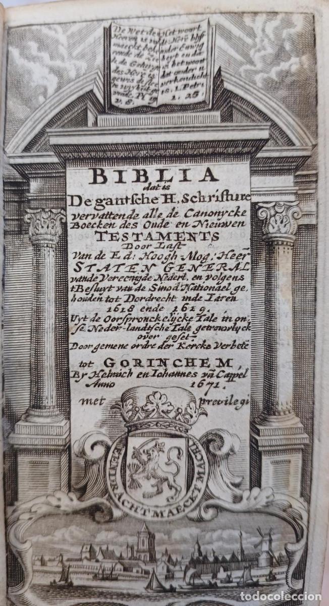 Libros: (Bible) Biblia dat is De gantsche H. Schrifture vervattende alle de Canonycke Boecken des Oude en Ni