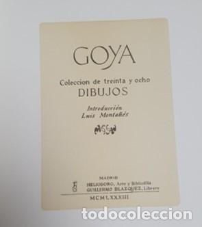 Libri di seconda mano: Goya. Colecci&oacute;n de treinta y ocho dibujos - de Goya y Lucientes, Francisco