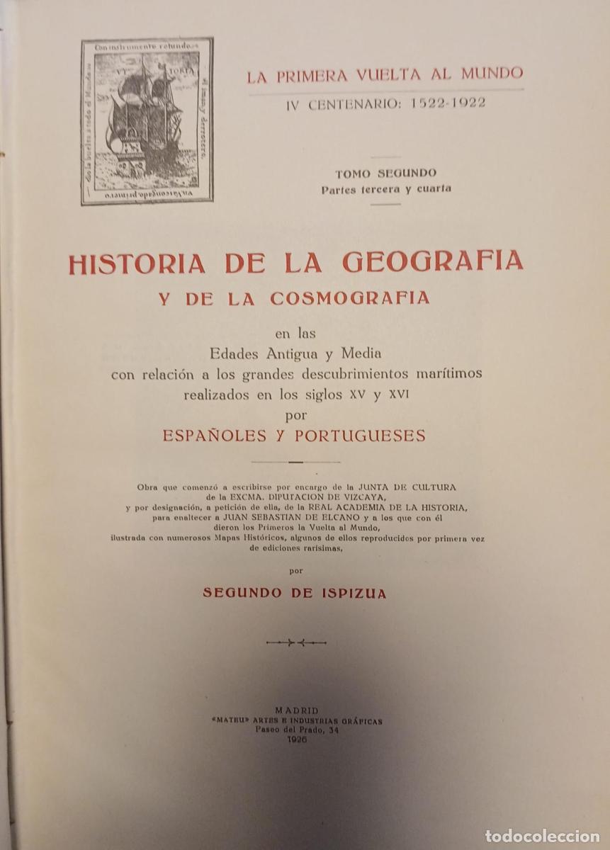 Libros: HISTORIA DE LA GEOGRAFIA Y DE LA COSMOGRAFIA en las Edades Antigua y Media con relaci&oacute;n a los grande