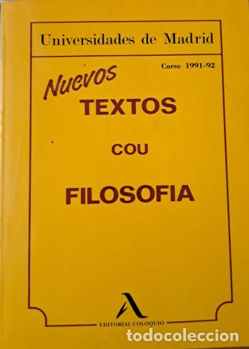 Libri di seconda mano: Nuevos textos COU Filosof&iacute;a - VVAA