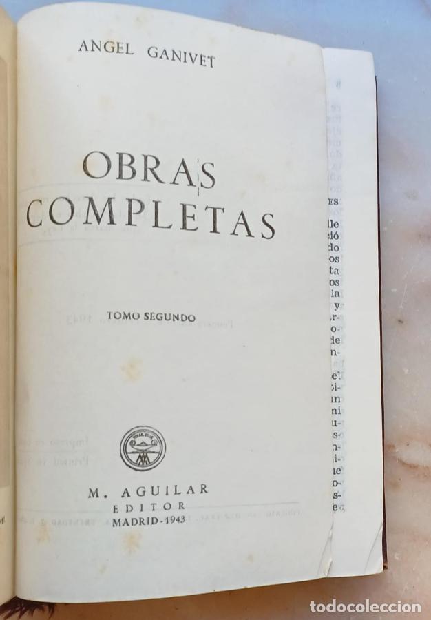 Libros: Obras completas . Tomos I y II - Ganivet, Angel - Foto 9