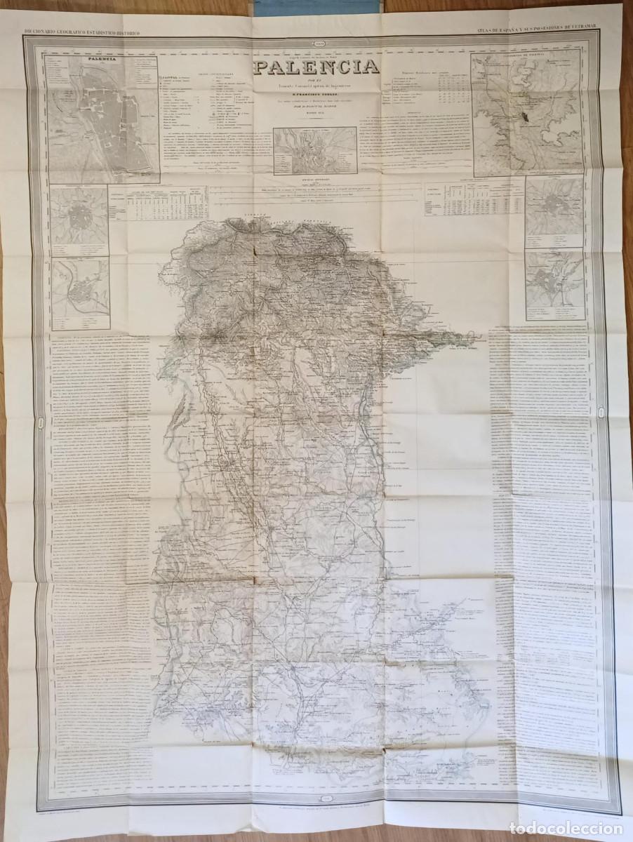 Libri di seconda mano: (Mapa) Palencia. Atlas de Espa&ntilde;a y sus Posesiones de Ultramar. - Coello, Francisco - Pascual Madoz