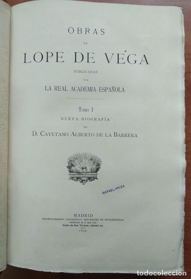 Libri di seconda mano: Obras de Lope de Vega publicadas por la Real Academia Espa&ntilde;ola, 15 tomos - Lope de Vega