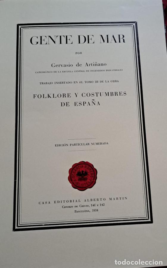 Libros: Gente de mar - Artia&ntilde;o, Gervasio de - Foto 4